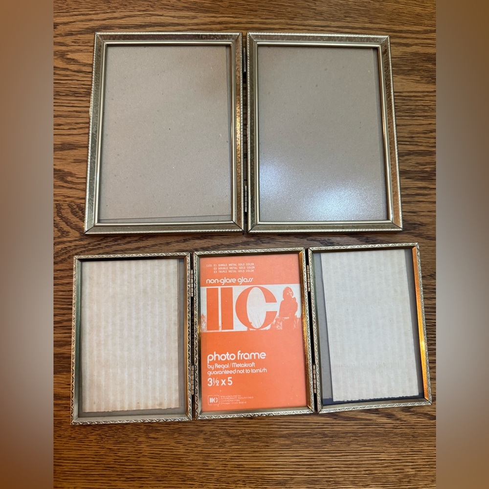 Vintage Set of Gold Metal Frames